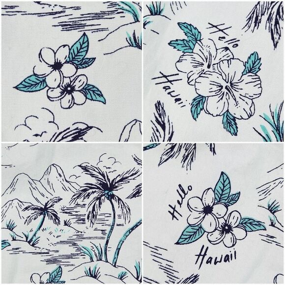🔹️NWT Across The Pond Mint Tropical Button Short Sleeve Shirt Men's Large - Picture 11 of 14